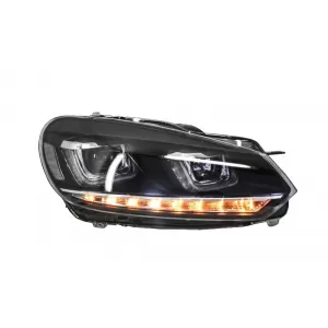Faros para VW Golf 6 VI 08-13 3D LED DRL U-Golf 7 Look Luz Giro Flowing Turning-image-6003223