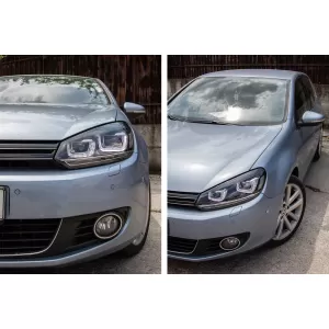 Faros para VW Golf 6 VI 08-13 3D LED DRL U-Golf 7 Look Luz Giro Flowing Turning-image-6003363