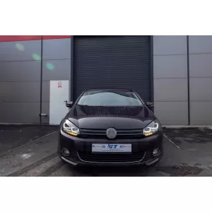 Faros para VW Golf 6 VI 08-13 3D LED DRL U-Golf 7 Look Luz Giro Flowing Turning-image-6091478
