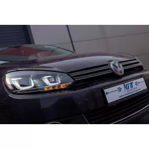 Faros para VW Golf 6 VI 08-13 3D LED DRL U-Golf 7 Look Luz Giro Flowing Turning-image-6091481