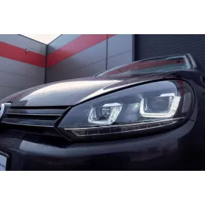 Faros para VW Golf 6 VI 08-13 3D LED DRL U-Golf 7 Look Luz Giro Flowing Turning-image-6091482