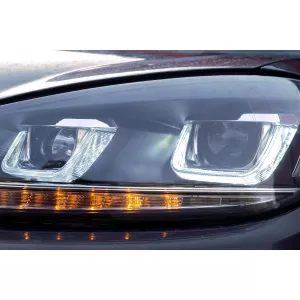 Faros para VW Golf 6 VI 08-13 3D LED DRL U-Golf 7 Look Luz Giro Flowing Turning-image-6091483
