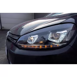 Faros para VW Golf 6 VI 08-13 3D LED DRL U-Golf 7 Look Luz Giro Flowing Turning-image-6091487