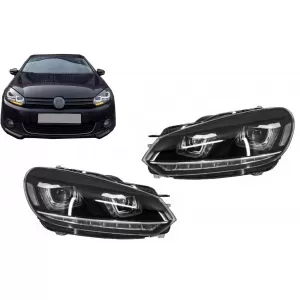 image-14-Scheinwerfer Für VW Golf 6 VI LED TFL U-TUBE G7 Optik Fließende Drehen Licht