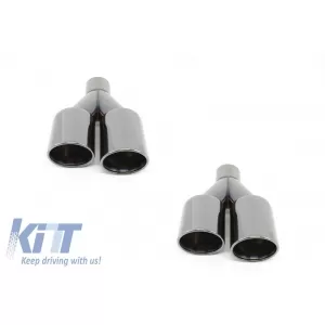 Pachet Exterior compatibil cu BMW Seria 4 F32 F33 (2013-2019) M4 Design Coupe Cabrio cu Ornamente Evacuare M-Power Negre-image-6006005