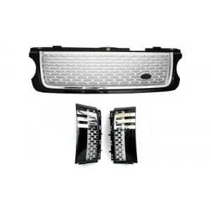 Pachet Exterior Autobiography Design compatibil cu Land Range Rover Vogue L322 (2002-2012) Grile Negru Argintiu-image-6006295