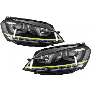 image-46-Fényszóró 3D LED DRL Volkswagen Golf 7 VII (2012-2017) sárga R400 Look LED kanyarfénnyel, dinamikus irányjelzővel