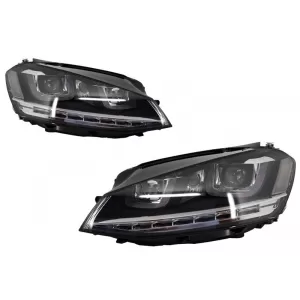 Scheinwerfer 3D LED Fließdynamik für VW Golf 7 VII 12-17 Kühlergrill R-Line Look-image-6004387