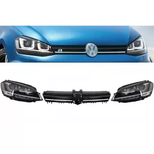 image-24-Scheinwerfer 3D LED Fließdynamik für VW Golf 7 VII 12-17 Kühlergrill R-Line Look