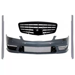 image-59-Komplett első lökhárító Body Kit középső hűtőráccsal, MERCEDES-BENZ S-osztály W221 (2005-2010), S63 S65 design, küszöb spoiler, rövid változat