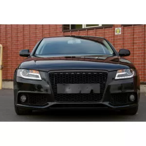 Márkajelzés nélküli hűtőrács Audi A4 B8 (2007-2012) RS Design zongoralakk fekete-image-6064028