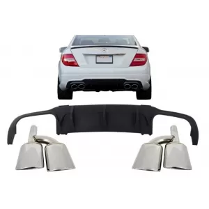 image-76-Hátsó lökhárító diffúzor kipufogóvégekkel Mercedes C-osztály W204 (2012-től) C63 Dizájn