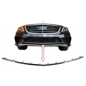 Front Bumper Middle Spoiler Lip suitable for Mercedes W222 S-Class (2013-2017) S65 Design