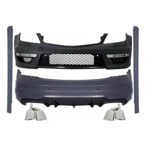 image-54-Body Kit MERCEDES C-osztály W204 C204 facelift (2007-2015) modellekhez, C63 Design, kipufogóvégekkel