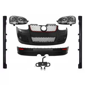 image-58-Body Kit VW Golf Mk 5 V (2003-2007), GTI R32 Dizájn, komplett kipufogórendszerrel és Xenon hatású fényszórókkal, króm