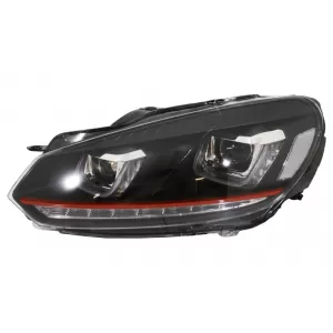 Фарове подходящи за VW Golf 6 VI (2008-2012) Golf 7 3D LED DRL U-Design LED Flowing Turning Light Red Stripe TFSI-image-6014652