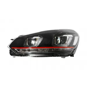 Фарове подходящи за VW Golf 6 VI (2008-2012) Golf 7 3D LED DRL U-Design LED Flowing Turning Light Red Stripe TFSI-image-6014654