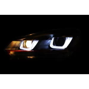 Фарове подходящи за VW Golf 6 VI (2008-2012) Golf 7 3D LED DRL U-Design LED Flowing Turning Light Red Stripe TFSI-image-6014658