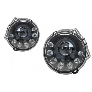 Faruri LED Bi-Xenon Look cu Carcasa faruri cu Lumini de zi dedicate LED DRL compatibil cu Mercedes G-Class W463 (1989-2012)-image-6010457