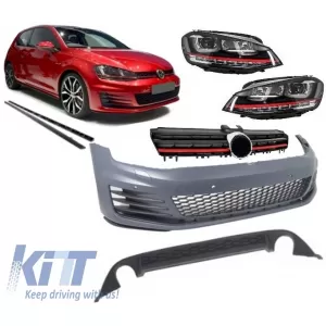 image-63-Komplett Body Kit VW Golf 7 VII 2013-2016 modellekhez, GTI kinézet, hűtőráccsal és LED DRL fényszórókkal
