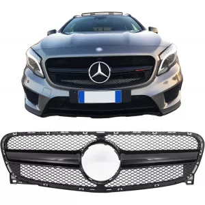 Grila Centrala compatibil cu Mercedes GLA-Class X156 (2014-2016) GLA45 Design Finisaj Negru-image-6106814