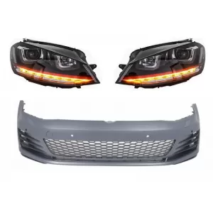 image-48-VW Golf VII (2013-2017) lökhárító, GTI design, dinamikus LED nappali menetfényes fényszóró