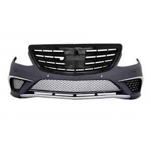 image-56-Első lökhárító MERCEDES W222 S-osztály 13-17, S63 Design, zongoralakk fekete hűtőrács