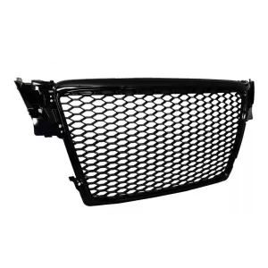 Difuzor Bara Spate si Ornamente Evacuare compatibil cu Audi A4 B8 Pre Facelift (2007-2011) cu Grila Centrala RS Design Negru Lucios-image-6078976