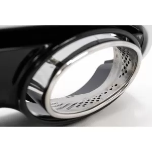 Difuzor Bara Spate si Ornamente Evacuare compatibil cu Audi A4 B8 Pre Facelift (2007-2011) cu Grila Centrala RS Design Negru Lucios-image-6100158