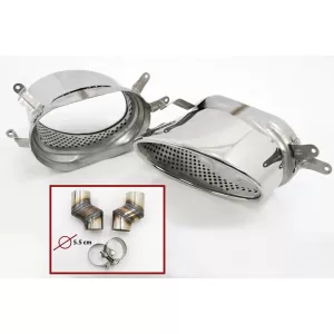 Difuzor Bara Spate si Ornamente Evacuare compatibil cu Audi A4 B8 Pre Facelift (2007-2011) cu Grila Centrala RS Design Negru Lucios-image-6100160