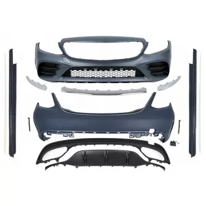 image-19-Bodykit für Mercedes C-Klasse W205 Limousine 14–18 Stoßstangen Seitenschweller Endrohre