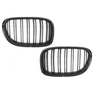 image-42-Središnje bubrežaste Maske prikladne za BMW serije 7 F01 F02 F03 (2008-2015) Dvostruka pruga M dizajn Piano crna