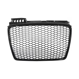 image-3-Kühlergrill ohne Emblem für AUDI A4 B7 2004-2008 Honeycomb Schwarz glänzend RS4 Look
