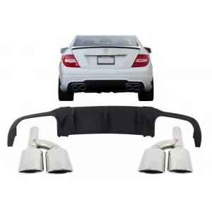 image-16-Hátsó lökhárító diffúzor kipufogóvégekkel Mercedes C-osztály W204 (2012-től) C63 Dizájn