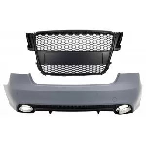 image-74-Heckstoßstange für Audi A5 S5 8T 07-11 RS5 Look Auspuff Kühlergrill Mattschwarz