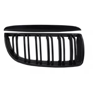 Front Kidney Grilles suitable for BMW 3 Series E90 E91 Pre-LCI (2005-2008) Double Stripe M Design Piano Black