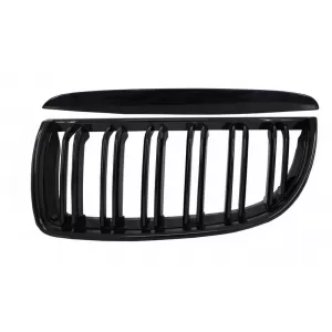 Front Kidney Grilles suitable for BMW 3 Series E90 E91 Pre-LCI (2005-2008) Double Stripe M Design Piano Black