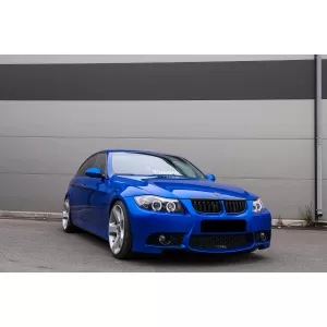 Front Kidney Grilles suitable for BMW 3 Series E90 E91 Pre-LCI (2005-2008) Double Stripe M Design Piano Black