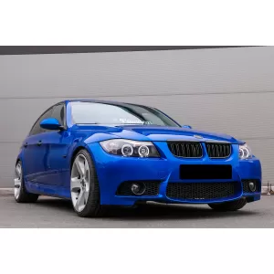 Front Kidney Grilles suitable for BMW 3 Series E90 E91 Pre-LCI (2005-2008) Double Stripe M Design Piano Black