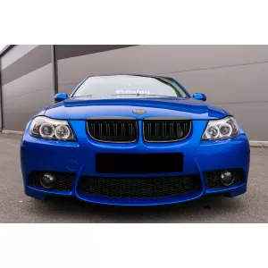 Front Kidney Grilles suitable for BMW 3 Series E90 E91 Pre-LCI (2005-2008) Double Stripe M Design Piano Black