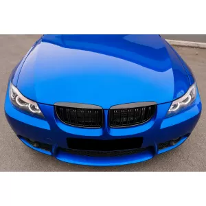Front Kidney Grilles suitable for BMW 3 Series E90 E91 Pre-LCI (2005-2008) Double Stripe M Design Piano Black