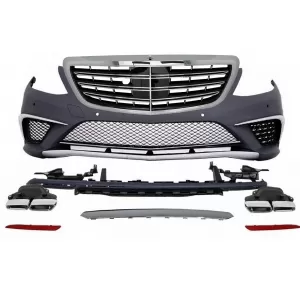image-79-Body Kit MERCEDES Benz W222 S-osztály (2013-06.2017) modellekhez, S63 Dizájn, króm hűtőráccsal