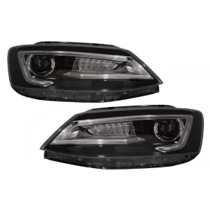 image-12-Scheinwerfer LED DRL für VW Jetta Mk6 VI 11-17 Bi-Xenon Design Dynamisches Fließen