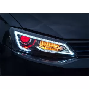 Фарове LED DRL , подходящи за VW Jetta Mk6 VI (2011-2017) Bi-Xenon Дизайн Динамичен Flowing Signals Demon Look-image-6021077