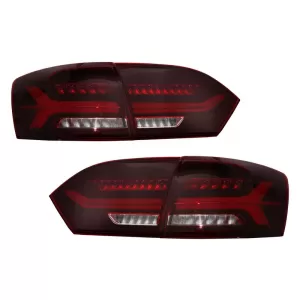 image-13-Rücklichter LED für VW Jetta Mk6 VI 12-14 Dynamisch fließende Blinker Roter Rauch