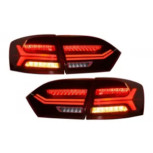 Taillights LED suitable for VW Jetta Mk6 VI (2012-2014) Dynamic Flowing Turn Signals Red Smoke