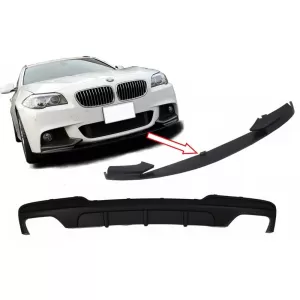image-59-Kettős diffúzor első lökhárító spoilerrel BMW F10 F11 5 (2011-2017) modellekhez, M-performance Dizájn