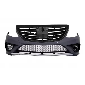 image-18-Stoßstange für Mercedes S-Klasse W222 13-17 S63 Look Kühlergrill glänzend Schwarz