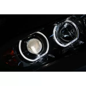 Angel Eyes Headlights suitable for BMW 3 Series E90 Sedan E91 Touring (03.2005-2011) Black