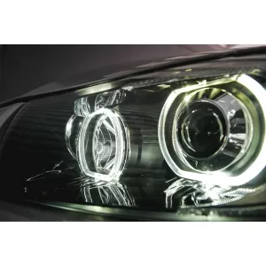 Angel Eyes Headlights suitable for BMW 3 Series E90 Sedan E91 Touring (03.2005-2011) Black